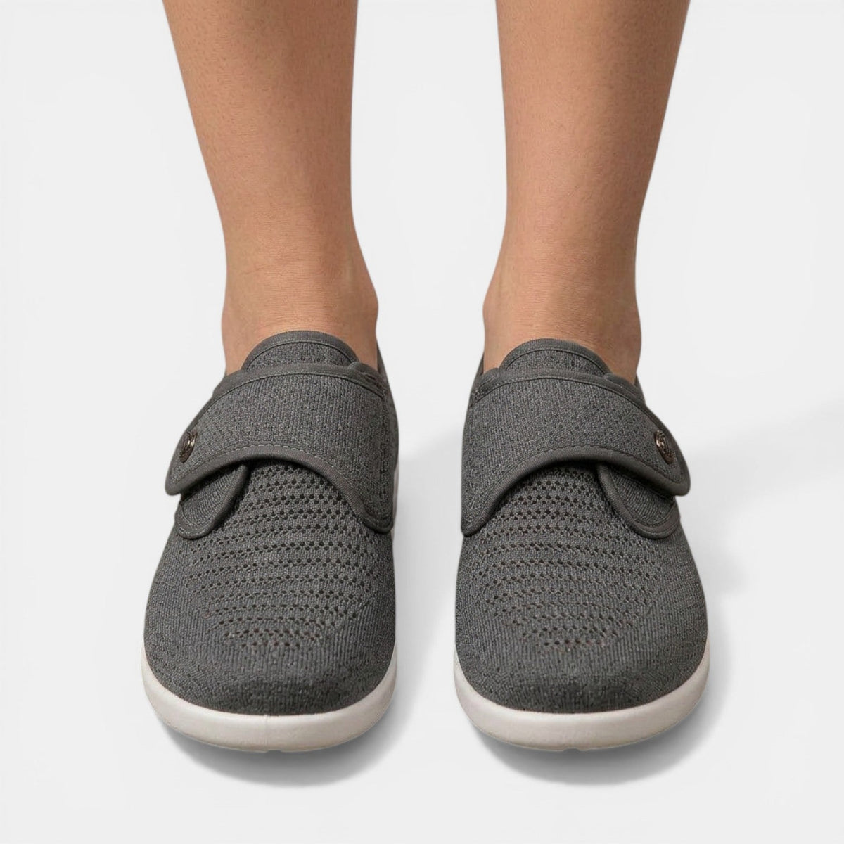 Candice - Women's Cushioned Wide Fit Trainers with Strap