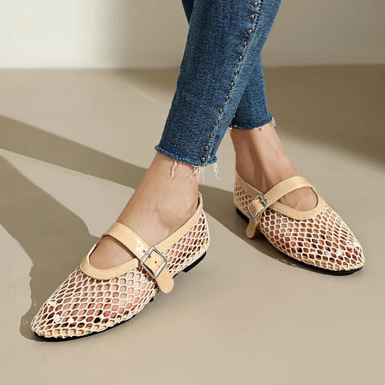 Lena - Women's Wide Toe Box Mesh Ballet Flats - photo 5