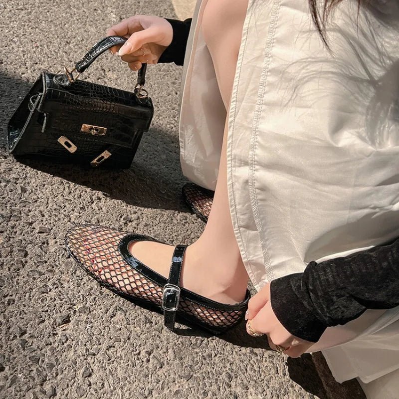 Lena - Women's Wide Toe Box Mesh Ballet Flats - photo 23